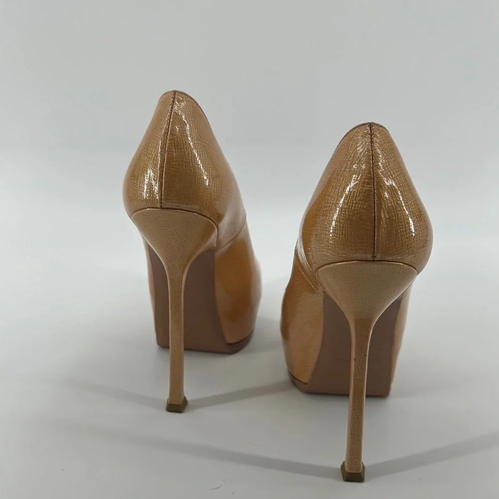 Yves Saint Laurent Tan Stiletto‎ Heels with Platform Size 35.5